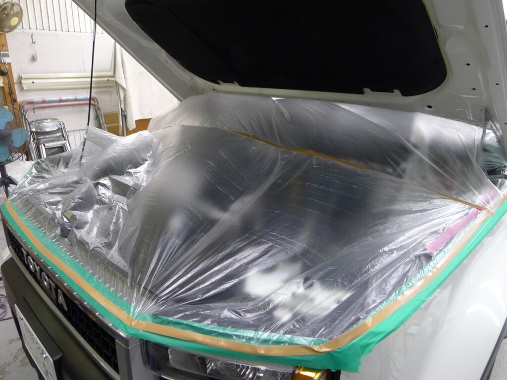 下廻りコーティング前養生